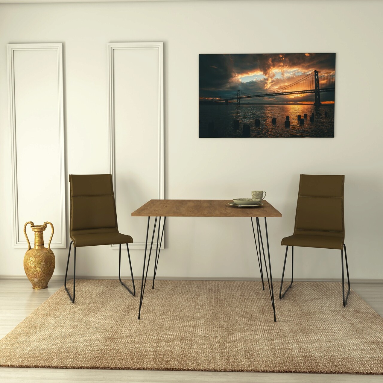 Masa, Hanah Home, Sandalf Square, 90x75x90 cm, Stejar caucazian - imagine 7